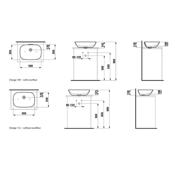 Раковина Laufen INO 50 8.1230.2.000.109.1