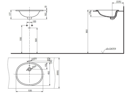 Раковина TOTO NC/R 53 LW762Y
