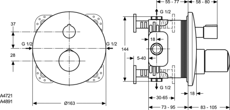Смеситель Ideal Standard Melange A4721AA встраиваемый термостат