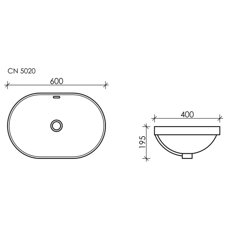 Раковина 60x40 см Ceramica Nova Element CN5020
