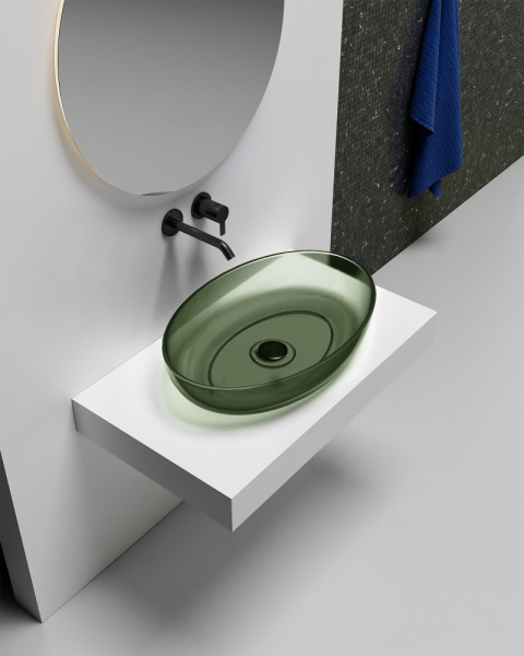 Раковина Abber Kristall 60 AT2801Vesuvian зеленый