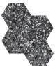 DURSTONE SIX Terazzo Керамогранит Black 23x27 глазурованный матовый