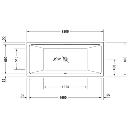 Акриловая ванна 180x80 см Duravit Vero Air 700413000000000