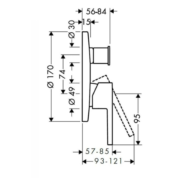 Смеситель для ванны Axor Starck 10414000
