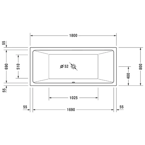 Акриловая ванна 180x80 см Duravit Vero Air 700413000000000