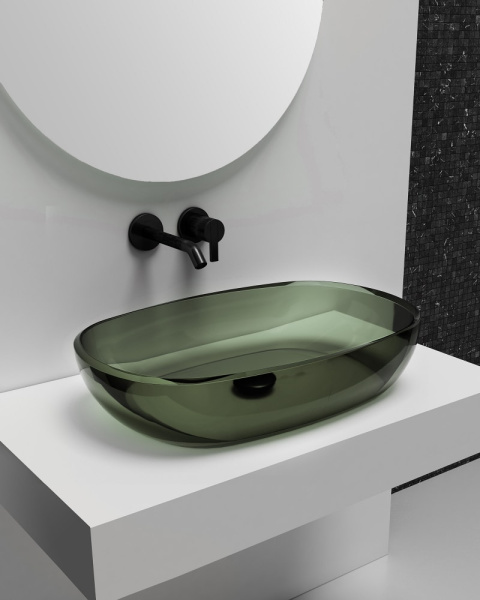 Раковина Abber Kristall 60 AT2805Vesuvian зеленый