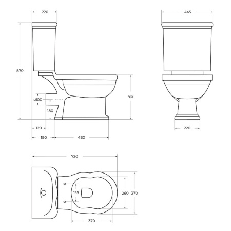Чаша напольного унитаза BelBagno Boheme BB115CPR
