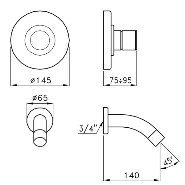 Смеситель для раковины Stella Bamboo BT 01412 CR00
