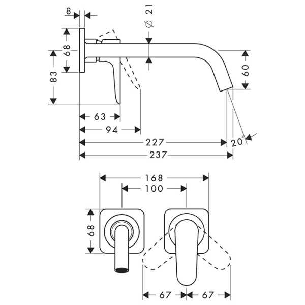 Смеситель для раковины Axor Citterio M 34116000
