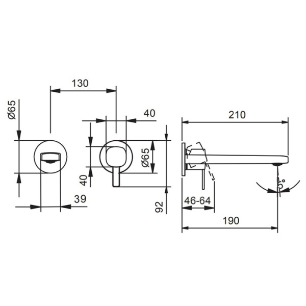 Смеситель для раковины Fantini Lame 24 02 M111B