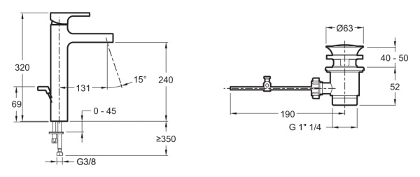 Смеситель Jacob Delafon Strayt E37329-CP