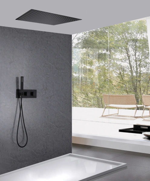 Душевой комплект Abber Daheim AF8255 черный матовый