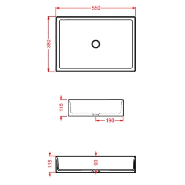 Раковина 55x38 см Artceram Scalino SCL002 15 00 grigio oliva