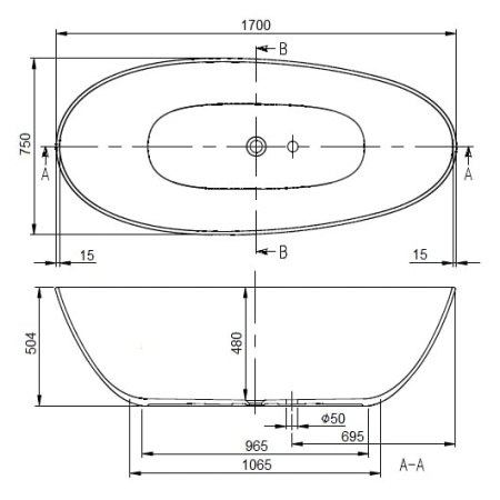 Квариловая ванна Villeroy&Boch Antao 170x75 UBQ170TAO7V-01