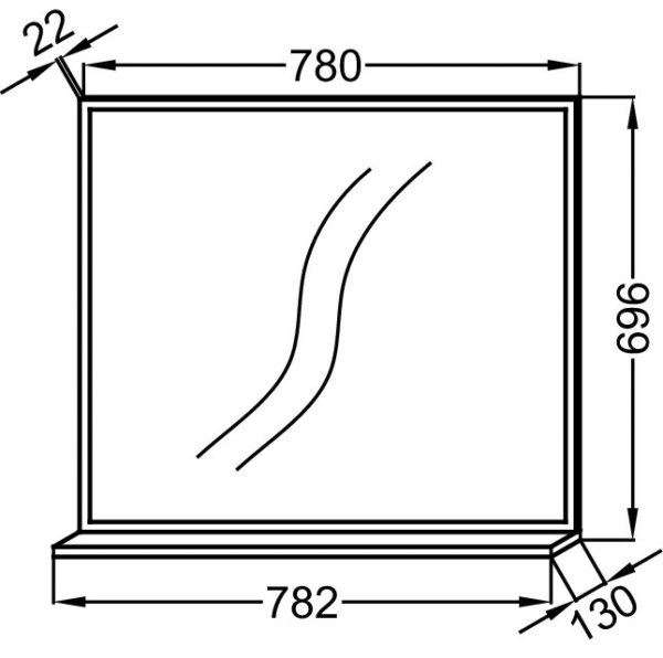 Зеркало с полочкой 78 см Jacob Delafon Vivienne EB1597-E52 дуб табак