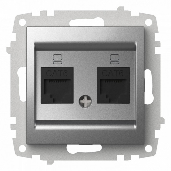 Розетка двойная Ethernet RJ-45 без рамки Elbi Eleсtriс Zena Vega 609-011000-248