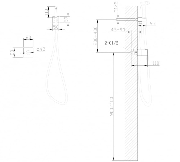 Смеситель для душа Abber Rund AF8725B черный