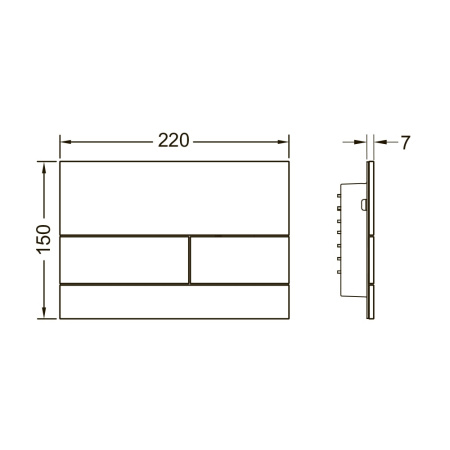 Клавиша смыва Tece TECEsquare II 9240825 черный сатин