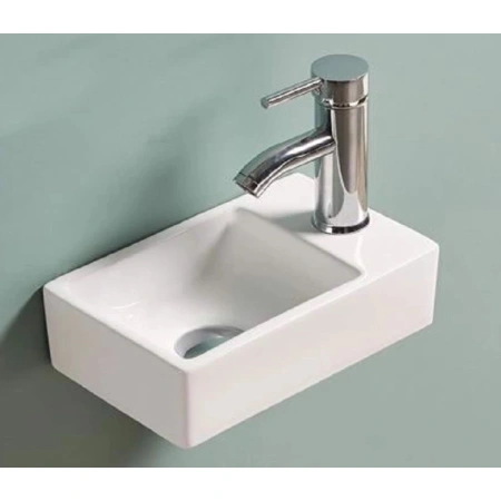 Раковина CeramaLux 9048GTL 29,5x18 см L, рукомойник, белый
