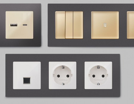 Рамка на 4 поста Ambrella Volt Techno AF220654