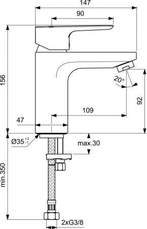 Смеситель для раковины Ideal Standard Ceraplan III Slim BC567AA