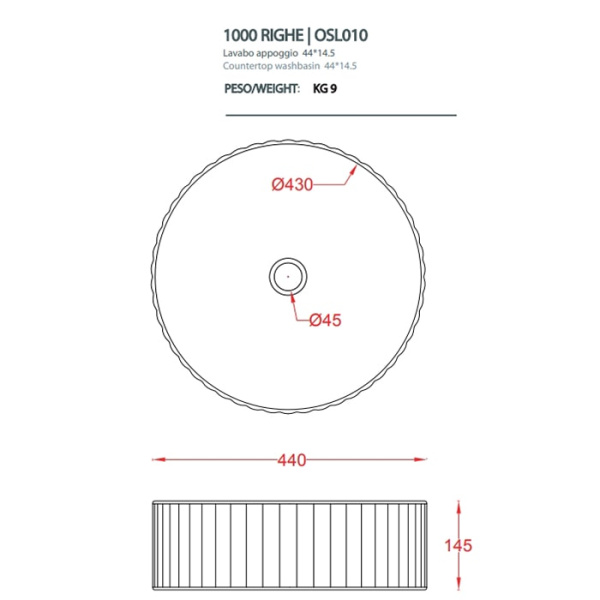 Раковина Artceram Millerighe OSL010 17 00