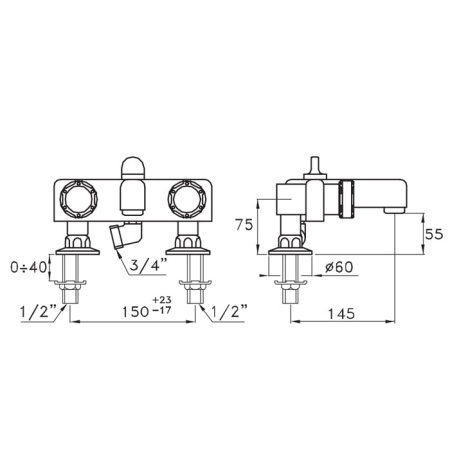 Смеситель для ванны Stella Timeaster TA 02001 CR00N