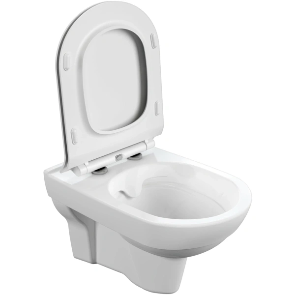 Унитаз подвесной Cersanit City MZ-CITY-COn-S-DL безободковый, с сиденьем микролифт, белый