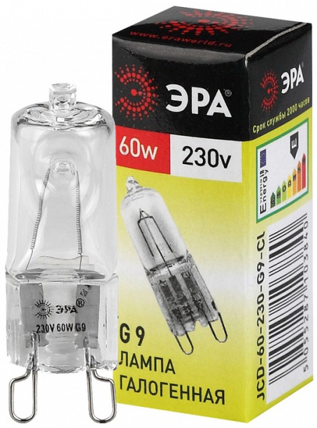 Лампа галогеновая Эра  G9 60Вт 3000K G9-JCD-60-230V-CL