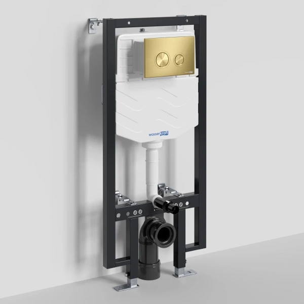 Инсталляция для унитаза WasserKRAFT Vils 56 56TLT.010.ME.MG01 с кнопкой смыва, золотой матовый