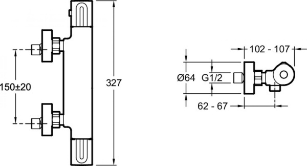 Смеситель для душа Jacob Delafon Metro E24394-BL термостатический черный