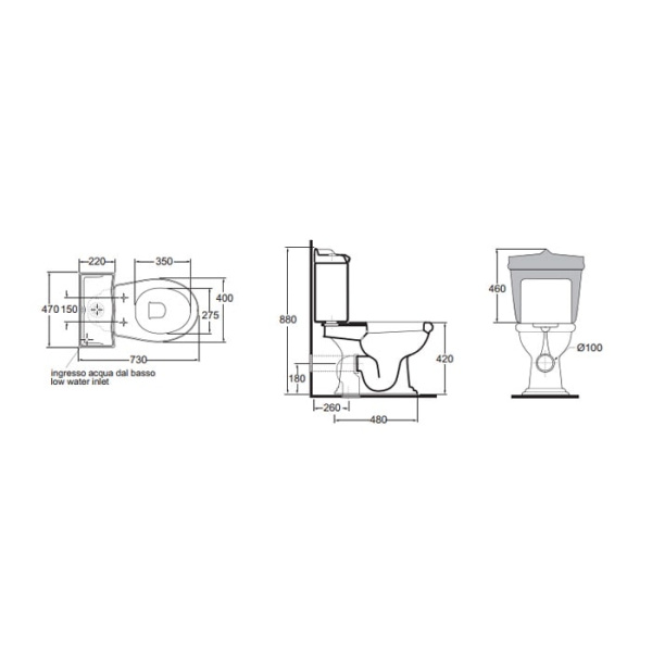Бачок для унитаза Azzurra Jubilaeum JUCSMB000000BI/(JUB400/MBL bi)