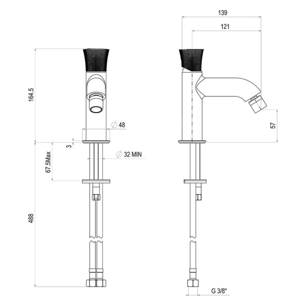 Смеситель для биде Paini Domus 18PJ304PZ золото матовое