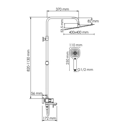 Душевая стойка WasserKRAFT A177.119.065.087.CH