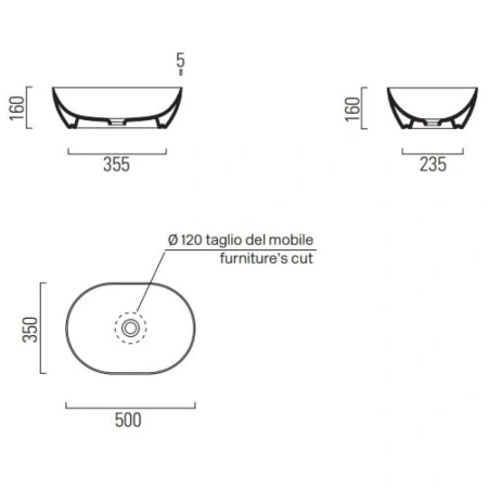 Раковина 50x35 см GSI Pura 886016