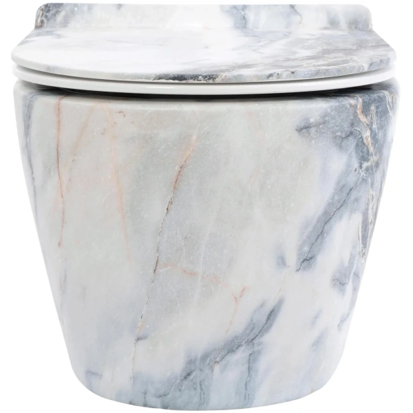 Унитаз подвесной Rea Carlos REA-C8003 безободковый, с сиденьем микролифт, серый мрамор