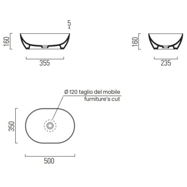 Раковина 50x35 см GSI Pura 886016
