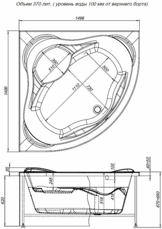 Акриловая ванна Aquanet Malta new 150х150 00205410