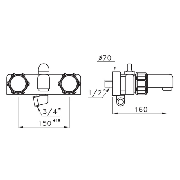 Смеситель для ванны Stella Timeaster TD 02000 CR00N