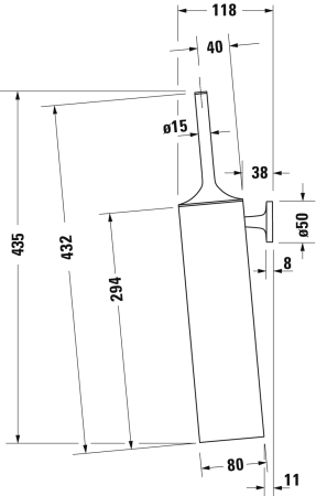 Ерш подвесной Duravit Starck T 0099464600 черный матовый