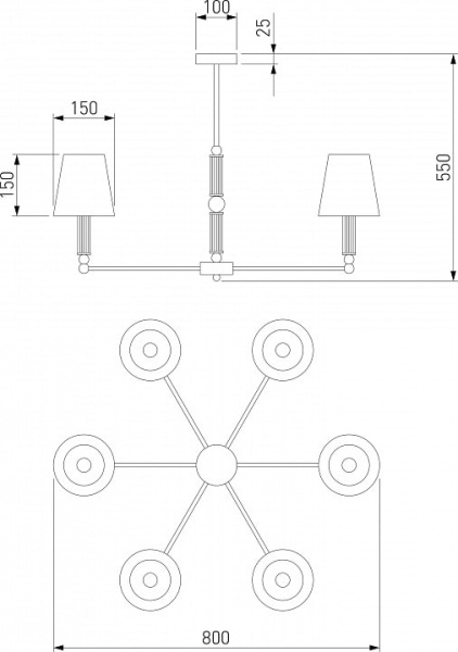 Люстра на штанге Eurosvet Conso 60145/6 хром