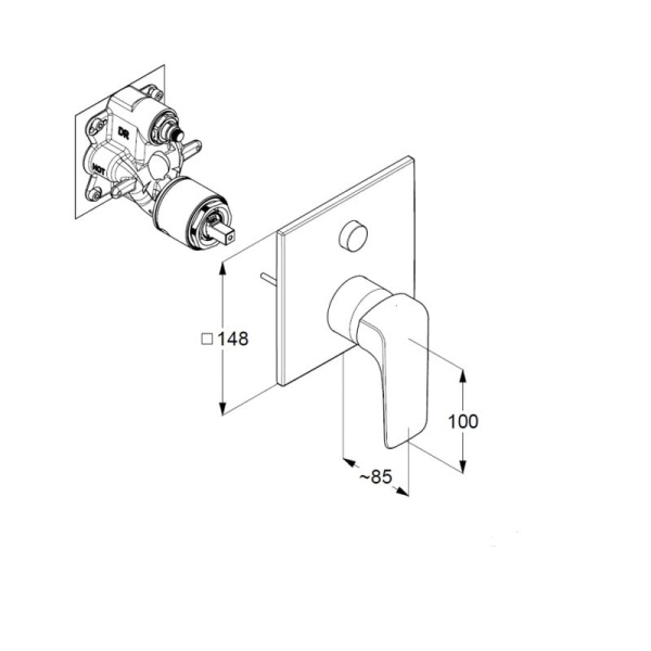 Смеситель для ванны и душа Kludi Ameo 417590575