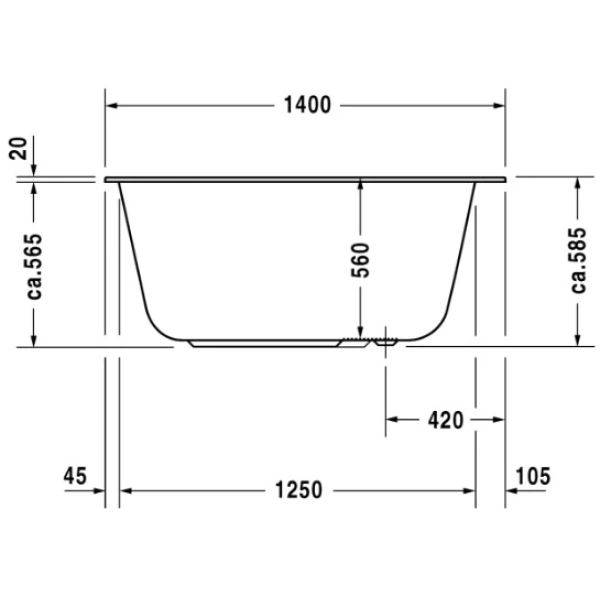 Акриловая ванна 140x80 см Duravit DuraStyle 700233000000000