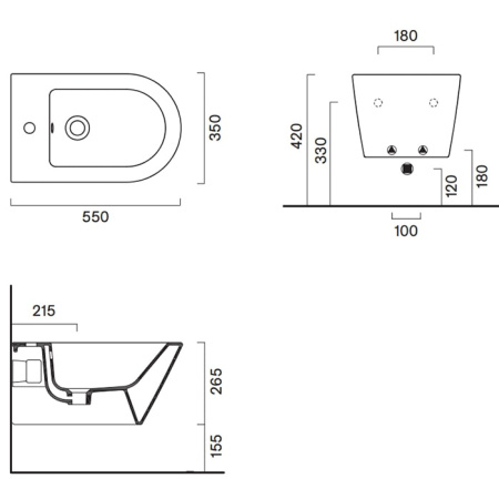 Подвесное биде Catalano Zero 0118551001