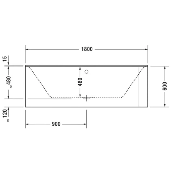 Акриловая ванна 180x80 см L Duravit P3 Comforts 700379000000000