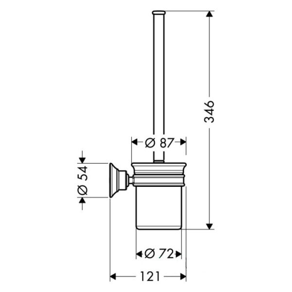 Туалетный ершик Axor Montreux 42035000 хром/белый