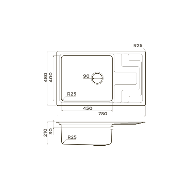 Кухонная мойка Omoikiri Mizu 78-LB-IN нержавеющая сталь/нержавеющая сталь 4973729