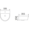 Раковина CeramaLux 78370 33,5x35,5 см, подвесная, белый