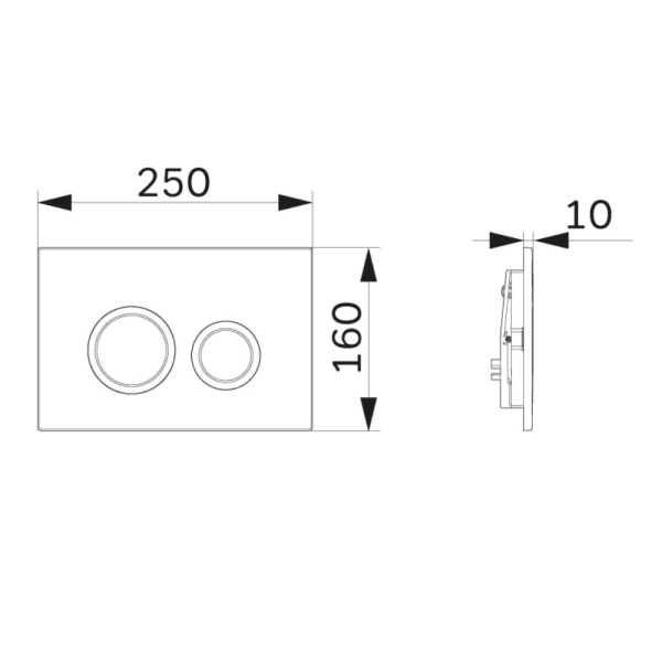 Клавиша смыва AM.PM ErgoFit L I110138 черная матовая