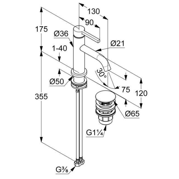 Смеситель для раковины Kludi Nova Fonte 202660515